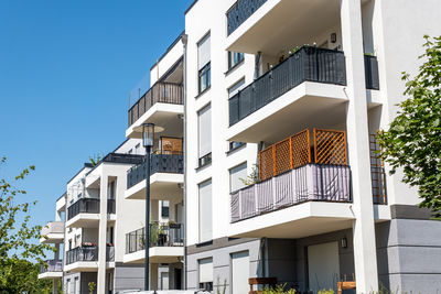 Low angle view of building against clear sky