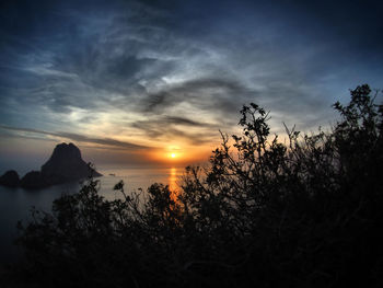 Scenic view of sunset over sea