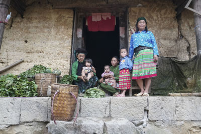 Full length of woman standing in basket