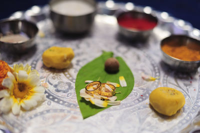 Close-up of food on table