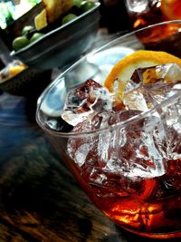 Close-up of drink on table