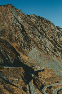 Scenic view of mountains against clear sky