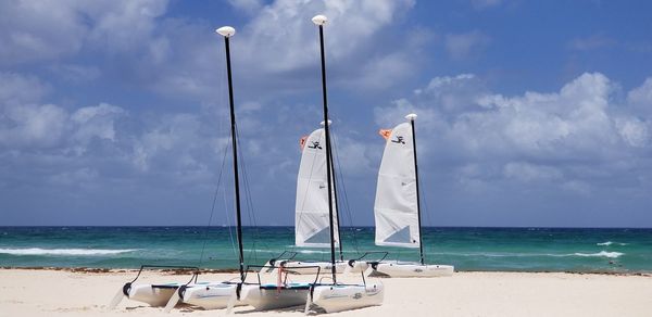 Scenic view of beach against sky