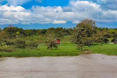 Scenic view of land against sky