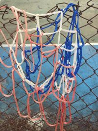 High angle view of ropes on playground