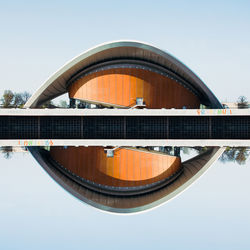 Reflection of modern building in water