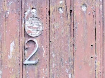 Full frame shot of old door