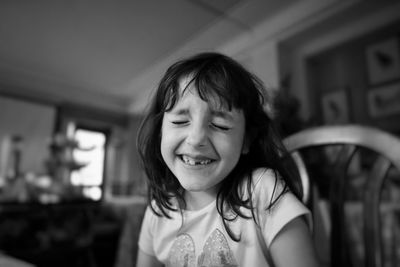 Close-up of girl smiling