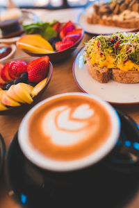 Close-up of food on table