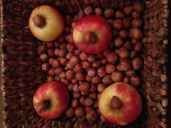 High angle view of apples
