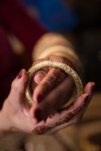 Detail shot of a woman wearing bangle