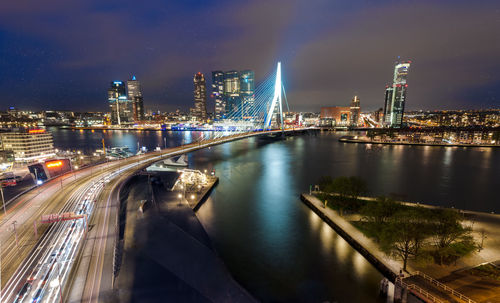 Illuminated city at night