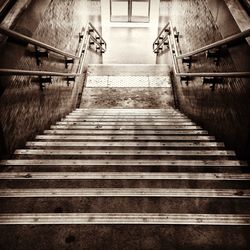 High angle view of staircase in building