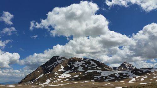 Scenic view of snowcapped mountain against sky