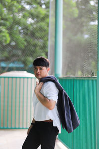 Full length of boy standing outdoors