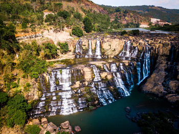 High angle view of river