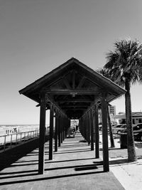 Pier over sea against clear sky