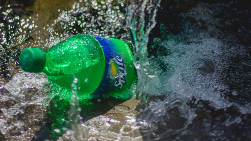 High angle view of bubbles in sea