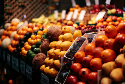 Close-up of fruits for sale in market