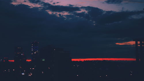 Illuminated city at night