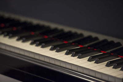 Close-up of piano keys