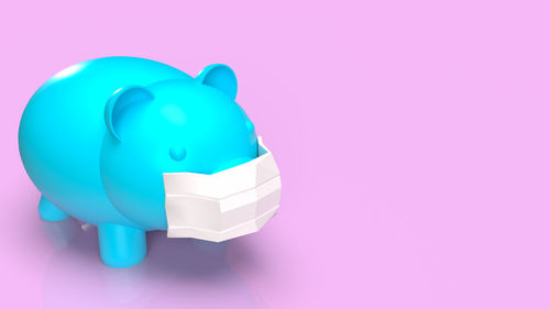 High angle view of stuffed toy against gray background