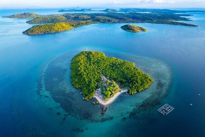 High angle view of sea