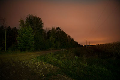 Scenic view of landscape against sky during sunset