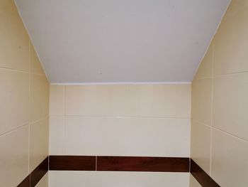 Low angle view of white wall at home