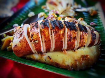 Close-up of grilled squid