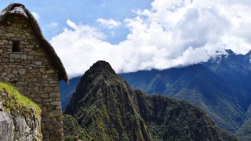 Scenic view of mountain against sky at machu picchu 