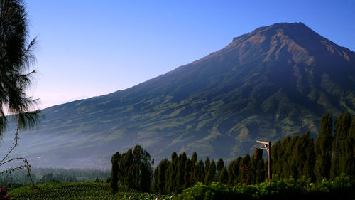 Scenic view of mountains against clear sky