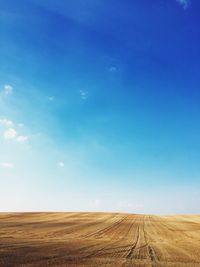Scenic view of landscape against blue sky