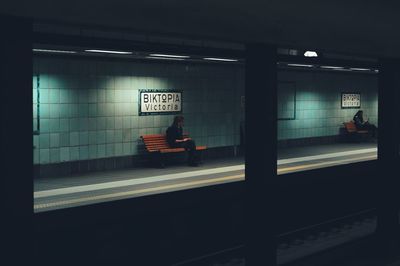 People walking in subway station