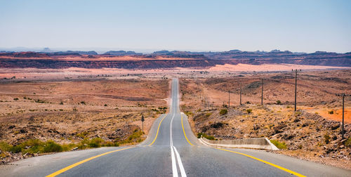 High angle view of road against sky