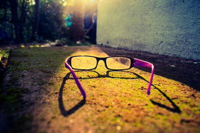 Close-up of eyeglasses