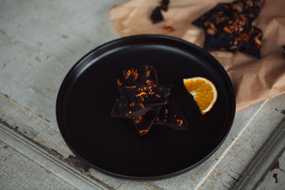 Close-up of homemade chocolate on plate