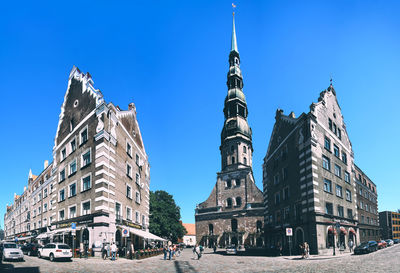 Low angle view of buildings against sky