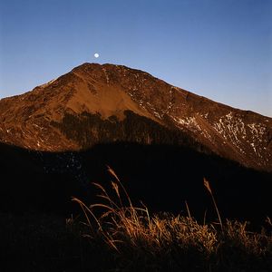 Scenic view of mountains against clear sky