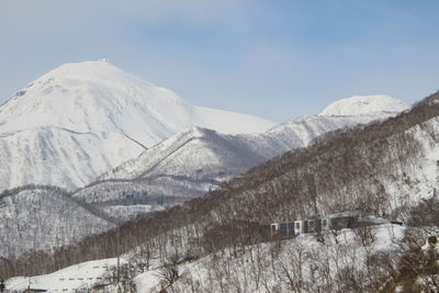 Snow covered mountain against sky