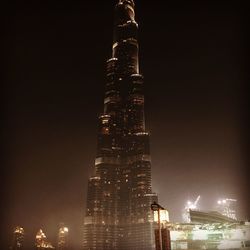 Skyscrapers lit up at night