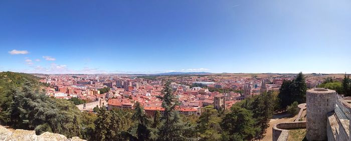 Panoramic shot of townscape against clear sky