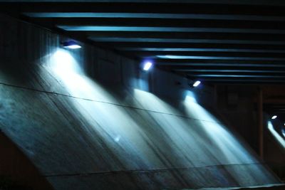 Interior of illuminated tunnel