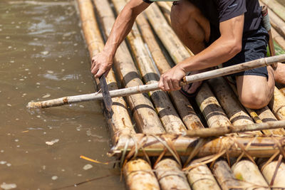 Cropped image of man working in workshop