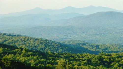 Scenic view of mountains against clear sky