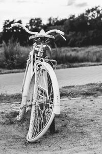 View of bicycle on road