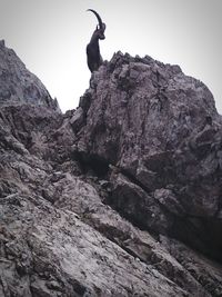 Low angle view of rock formation on rock formation