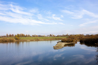 Landscape of the lakes of falchera, district of turin in italy.
