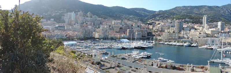 Aerial view of city at waterfront