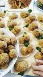 High angle view of food on table